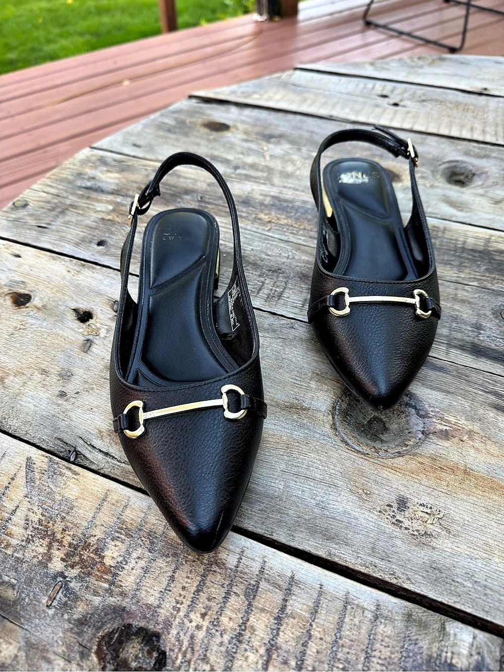 JONES NEW YORK Quator Pointed Toe Slingback Flats Black US 8M